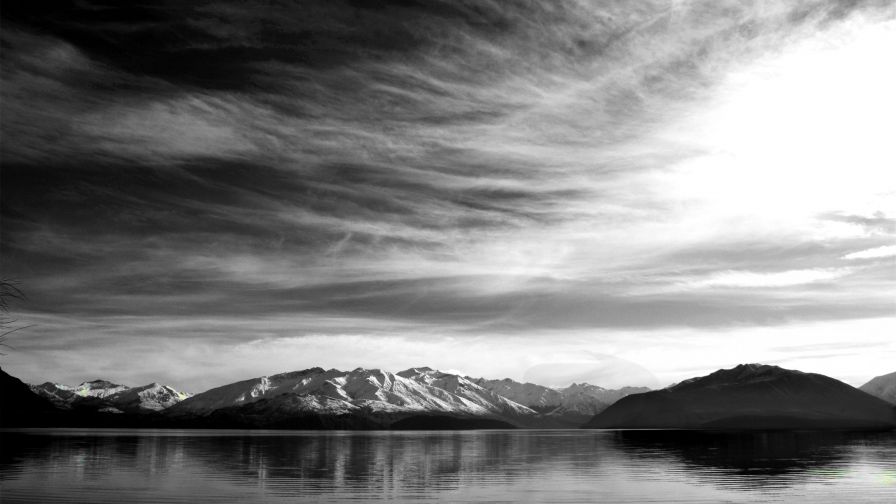 Mountains Lake Sky Wallpaper 087